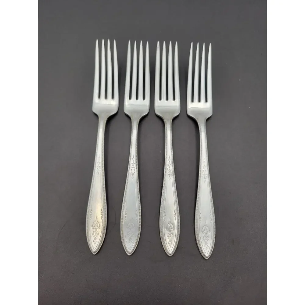 1847 Rogers Bros ARGOSY Set 4 Dinner FORK Silver Plate 1926 Flatware